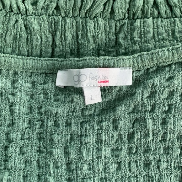 Sage Green Faux Wrap Ruffle Top Size Large - Picture 7 of 8